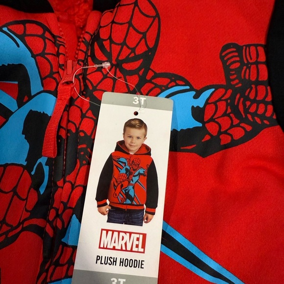 Marvel Red and Blue Spider-Man Plush Hoodie - Picture 2 of 7